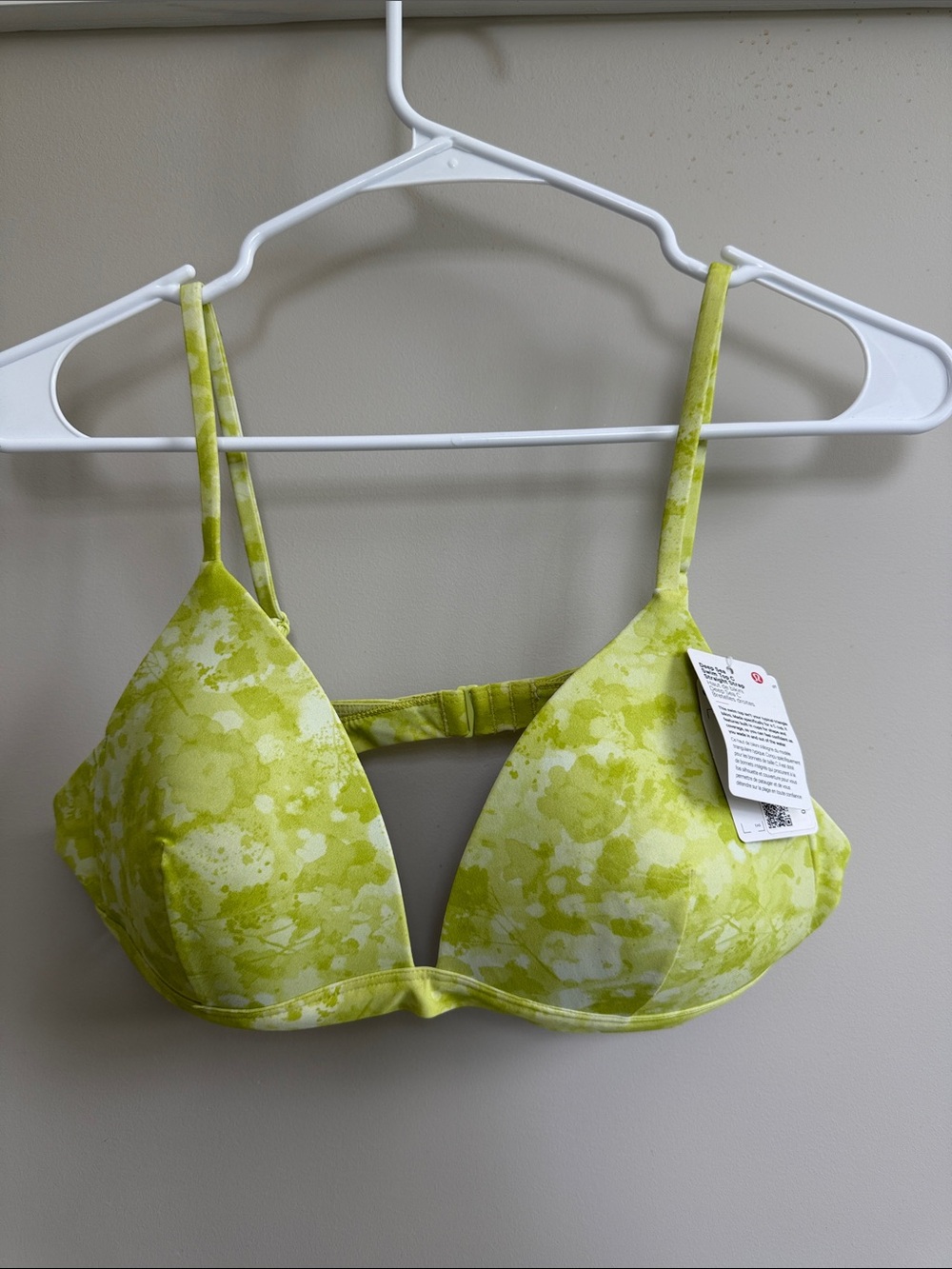 Lululemon size 10 A/B Light Green Floral Bikini Top - Women's
